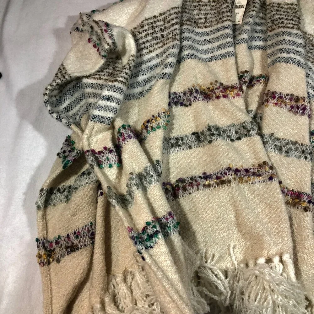 NEW Anthropologie Anthro Womens One Size Ivory Chunky Open Cardigan NWT $120 - Picture 6 of 12